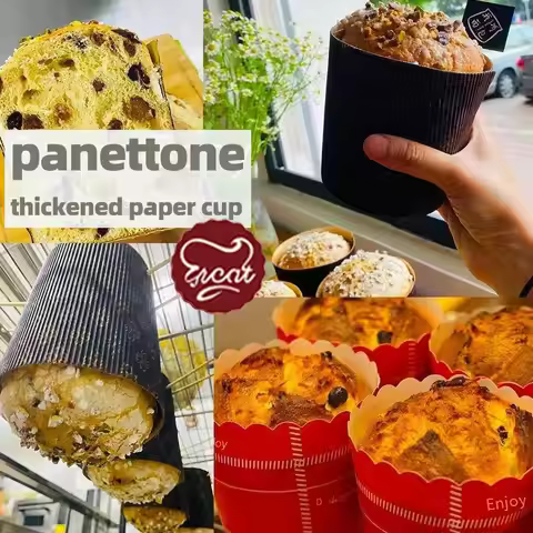 panettone Paper Tray Mold Steam Oven Bread Cake Carton Packaging Italian High Temperature Resistant 