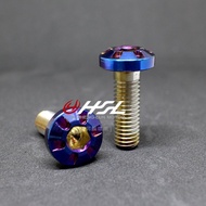 HSL Taichung New Rising Wheel Geneng White Iron Color-Plated Titanium Disc Screw Front Rear A Set Of