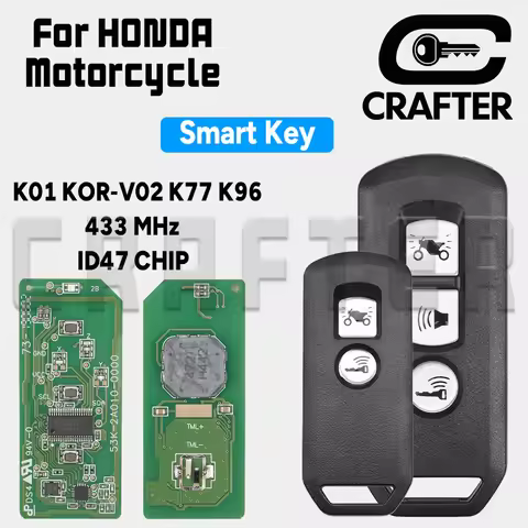 Key Crafters K01 KOR-V02 K77 K96 ID47 CHIP 433MHz Smart Remote Key For HONDA Motorcycle SH 125i/150i