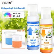 Yieryi Hydroponic pH Up & pH Down 100ml Set | pH Adjuster for Hydroponics DWC Aquaponics Vegetables 