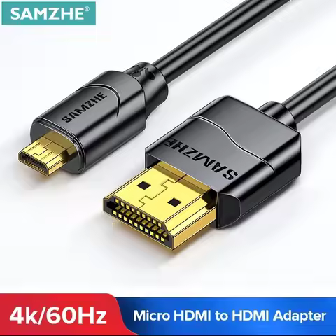SAMZHE Micro HDMI Adapter for GoPro Hero 7 Raspberry Pi 4 Sony Nikon 4K/60Hz 3D Braided Mini HDMI Ca