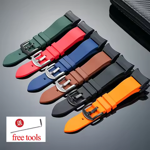 Fluororubber watch strap for Casio G-Shock 5588 GWR-B1000 modified Watch Band Waterproof Sports wris