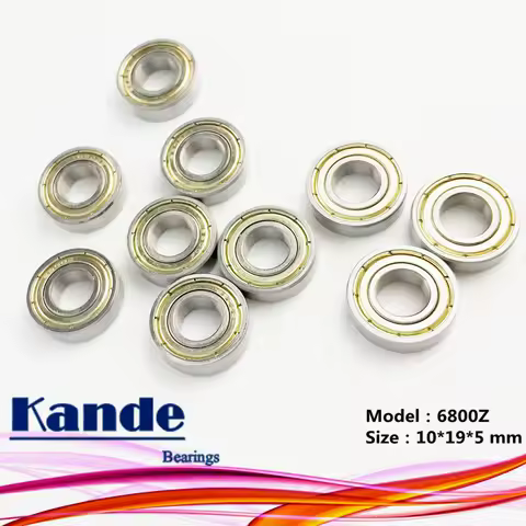 10pcs 10x19x5 6800ZZ Thin Section Deep Groove 6800ZZ ABEC-1 6800 Ball Bearing 61800