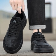 Extra-wide men's shoes, wide-toed sneakers, extra-large size suede barefoot shoes, black work safety