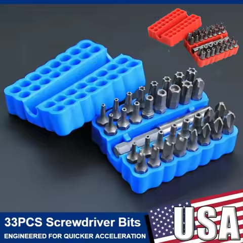 33Pcs C-RV Screwdriver Bit Set 1/4in Hex Shank Tool Kit Security Electric Drill Bits Special Shaped 
