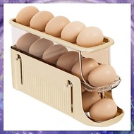 [P K A M] 3 Tier Foldable Egg Holders,Rolling Egg Holder for Refrigerator,Automatic Rolling Egg Stor