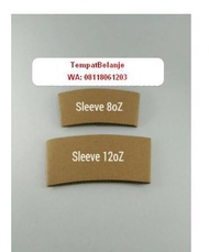 sleeve paper coffee cup pegangan tahan panas gelas kertas kopi 8oz 240