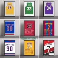 Athlete Jersey Number Poster Canvas Printing Sports Star Signs Wall Decor Ideal for Basketball Fans 