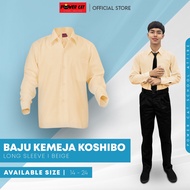 POWER CAT Baju Kemeja Koshibo Sekolah Lengan Panjang BEIGE /School Uniform Long Sleeve Shirt - BEIGE