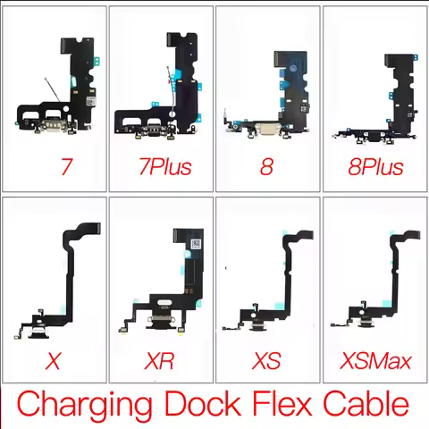 Charging Port USB Dock Connector Flex Cable Replacement For iPhone 7 8 Plus X XR XS Max Charger With