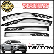 Mitsubishi Strada (Triton) 2015-2021 Rain Guard Window Visor (Two Toned/Silvernet)