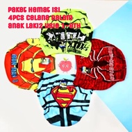 SEMPAK ANAK PAKET HEMAT CELANA DALAM ANAK 1-9th KARAKTER MOTIF HERO SPIDERMAN KARTUN TERMURAH