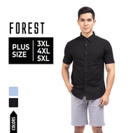Forest Plus Size Cotton Woven Casual Plain Men Shirt | Plus Size Baju Kemeja Lelaki Saiz Besar - PL6