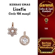 Gold Buffalo Circle Pendant 10K Tiny Color 10K