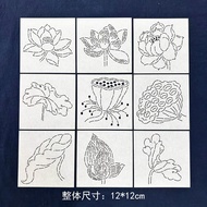 Sashiko Embroidery Template Lotus seedpod Lotus Lotus Lotus Leaf Embroidery Pattern Soft Template Re