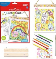 Faber-Castell Paint by Number Sweets - Kids Watercolor Paint by Number Craft for Ages 6-8+