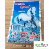 COD Plastic Bag Ice Bag White Horse Size 4x12 inches, Thickness .00085 | Approx 100pcs