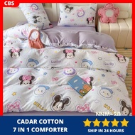Cadar 5D 7 in 1 With Comforter Soft Cotton Fabric Hello Mickey