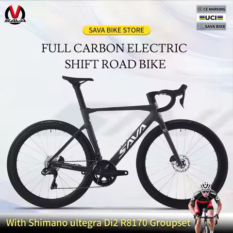 SAVA Aurora R8 Full Carbon Fiber Road Bike Electronic Shifting 8.8kg Racing Bike Equipped with SHIMA