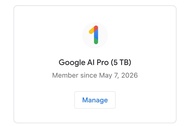 Google Gemini AI Pro (5 TB) drive 