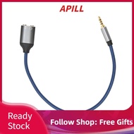 Apill Headset Splitter  Nylon Braid Aluminum Alloy Connector 1 Male To 2 Female Audio Cable for IPod IPhone