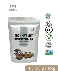 Keto Slim HALAL Erythritol Monkfruits Sugar Substitute Low Calorie Natural Sweetener 500g Keto frien