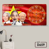 Đồng Hồ Tráng Gương "BÁC HỒ" In UV 5D Cao Cấp - Đồng Hồ Treo Tường Trang Trí Nhà Cửa Cơ Quan Trường