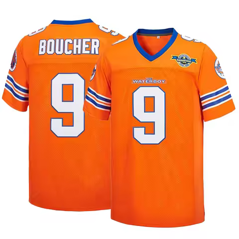 Rugby Bobby Boucher Mud Dogs Jersey，holiday gift Men's #9 Bobby Boucher The Waterboy Adam Sandler Mo