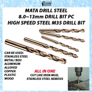 Wuyunn.Drill Bit. HSS-Co Drill Bit Set. Mata Drill Besi. Drill Bit Metal. Drill Bit Steel (8.0 ~ 13mm) Drill Bit Cobalt