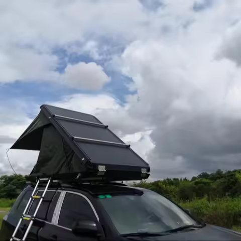 Factory Supply Car Rooftop Tent Aluminum Hard Shell Triangle Camping Tent