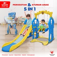 SPEEDS Perosotan Anak Mainan Seluncuran  + Basket Mini Anak Playground FREE Ring Murah Praktis 001-M