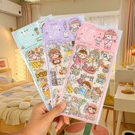 Set of 3 stickers 9*16cm in cute cartoons, long stickers to decorate lovely DIY notebooks (2 sheets 