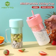 MAYTTO Juicing Cup Mini&amp;Portable Electric Juice Blender Mixer Juicer Fruit Mixed USB Rechargeable Easy to Operate 6 Blades Strong Motor With Direct Drinking Straw