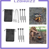 [Lzdhuiz2] Campfire Grill Tripod, Grill Pan Tripod Stand, with Storage Bag, Rack Compact