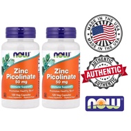 ซื้อ3ขวด แถม1ขวด Now Foods Zinc Picolinate (50 mg) 120 Veg Capsules