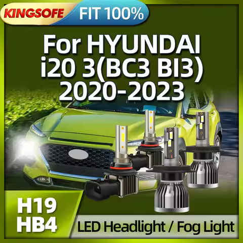 KINGSOFE H19 LED Headlight Bulbs 30000LM HB4 Car Fog Light 6000K For HYUNDAI i20 3 BC3 BI3 2020 2021
