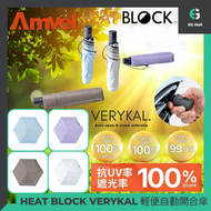 日本雨傘品牌 HEAT BLOCK VERYKAL 薰衣草 97 x 52cm 全遮光傘 遮光100% + 防UV 100% 極輕自動雨傘 EasyDry 納米防水 6骨設計