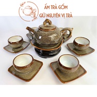 Brocade Enamel Tea Pot, Bat Trang Ceramic Tea Pot, Tea Pot, ATG Tea Pot