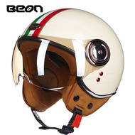 BEON Motorcycle Helmet 3/4 Open Face Advanced helmet Motor Motocross Vintage Capacete 110b Motosikal Topi keledar skuter