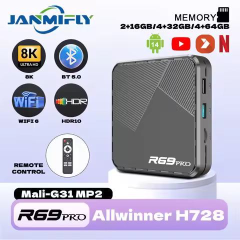 Android Tv Box R69PRO Allwinner H728 Octa Core WiFi 6 Ethernet 1000M With Netflix 8K Ultra HD Google