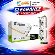 VGA (การ์ดจอ) ZOTAC GAMING GEFORCE RTX 5070 AMP WHITE EDTION 12GB GDDR7 ประกันศูนย์ 3 ปี