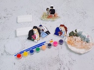 【牽牽手一起走】彩繪材料包 擴香石 可完成4入成品 情人節 彩繪