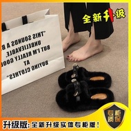 french styleSlippers Thick-Soled Furry Slippers Women's Slippers Furry Cotton Slippers Furry Slipper