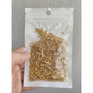 1000pcs Mixed Gold Tube Glass Beads Long Cylinder Separator Czech Glass Tube Glass Czech Gold