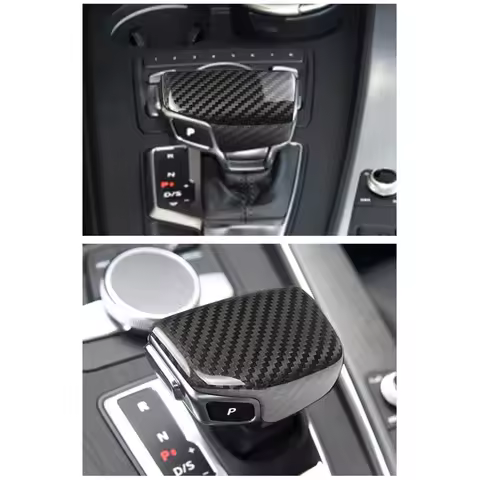 For Audi Q7 Q5L D Real Carbon Fiber Gear Shift Knob Cover Car Interior Styling Upgrade Premium Luxur