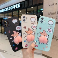 Cute Cartoon 3D Peach Corgi Dog pinch Buttocks Phone Case For OPPO Reno 5 Lite Pro 5 5K 5Z 6 Casing Soft  Relive Stress Silicone Cover