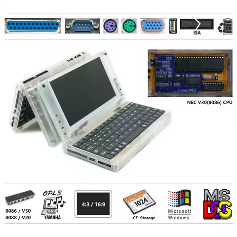 Pocket8086 DOS Computer Windows 3.0 8086CPU 8088CPU Retro Computer