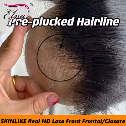 Elva Hair 13x4 13x6 HD Lace Frontal Closure Skinlike Real HD Lace Skin Melted 100% Human Hair Straig