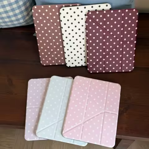 Korea Colorful Polka Dots Y2K Tablet Case For iPad Pro 11 13 M2 M4 M3 10.2 5/6th 7/8/9/10/11th Mini 