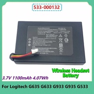 533-000132 Replacement Wireless Headset Battery 3.7V 1100mAh 4.07Wh for Logitech G635 G633 G933 G935